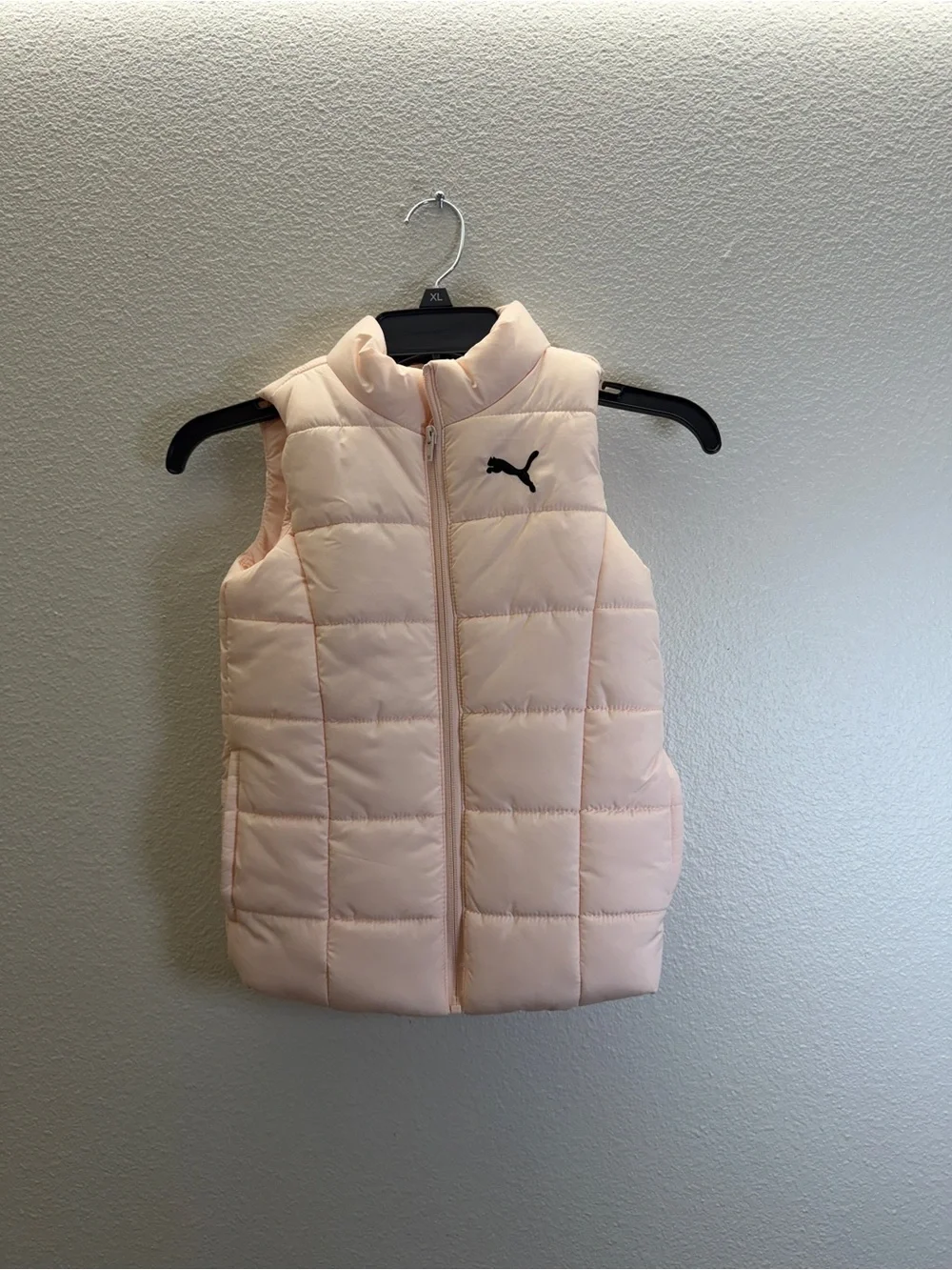 Puma Girls Light Pink Quilted Puffer Vest